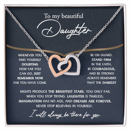 Radiant Inspiration: Personalized Daughter Message Necklace