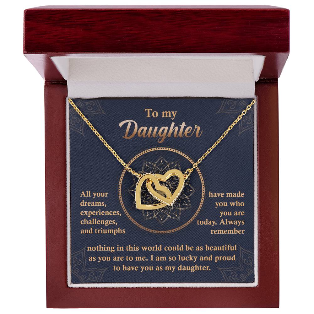 To My Daughter – Interlocking Heart Necklace