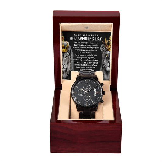 Black Chronograph Watch - The Ultimate Gift for Him