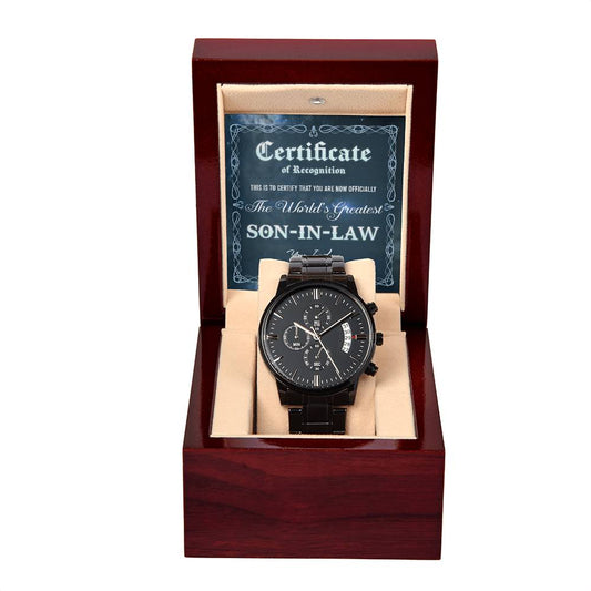 The World's Greatest Son In Law - Black Chronograph Watch