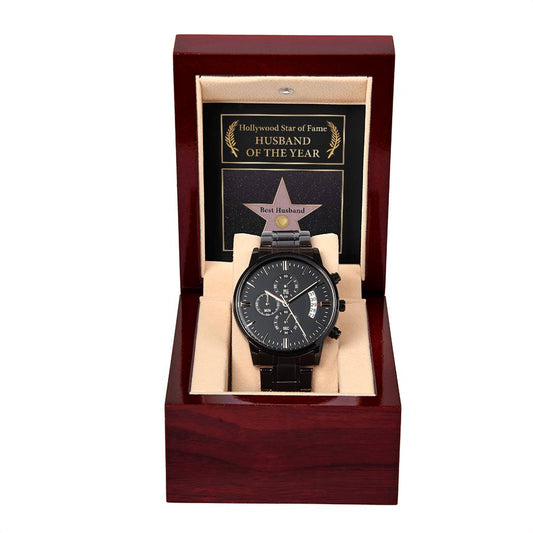 Husband of the Year -  Black Chronograph Watch