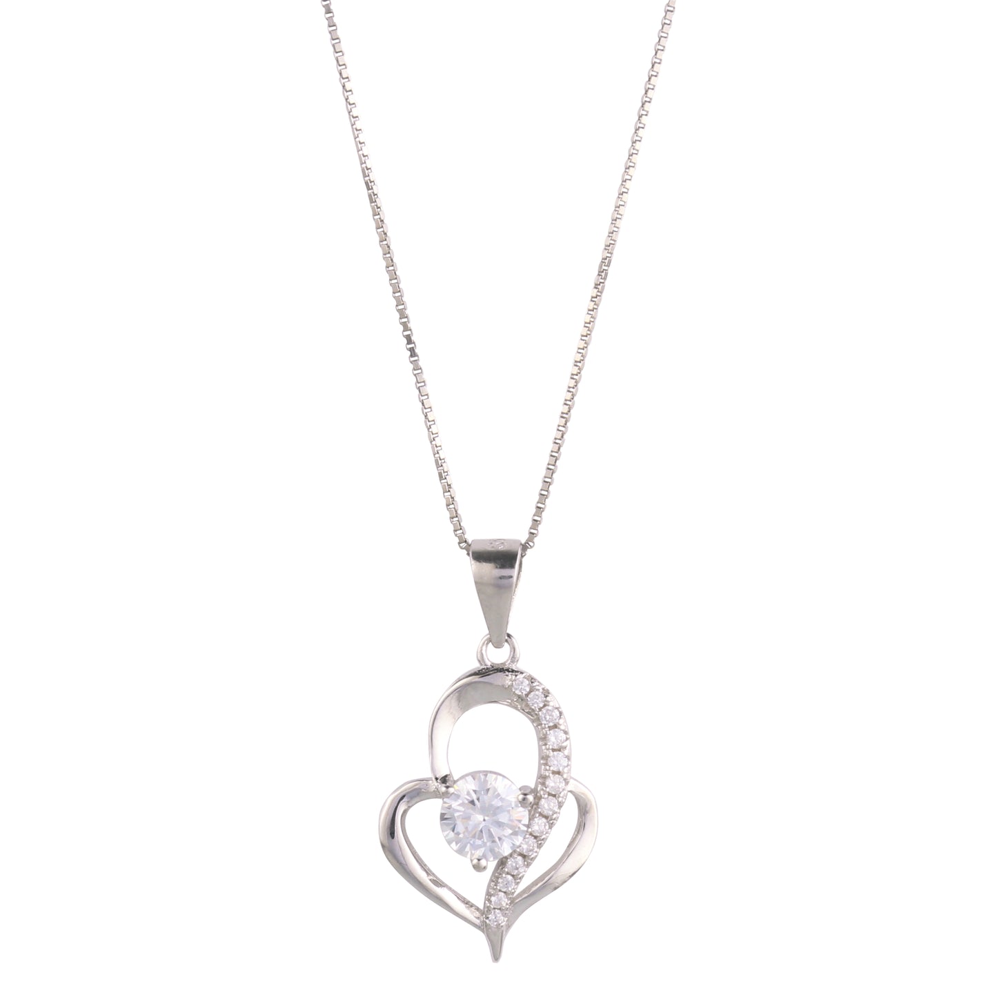 Grandma Necklace Pave Heart Pendant Necklace